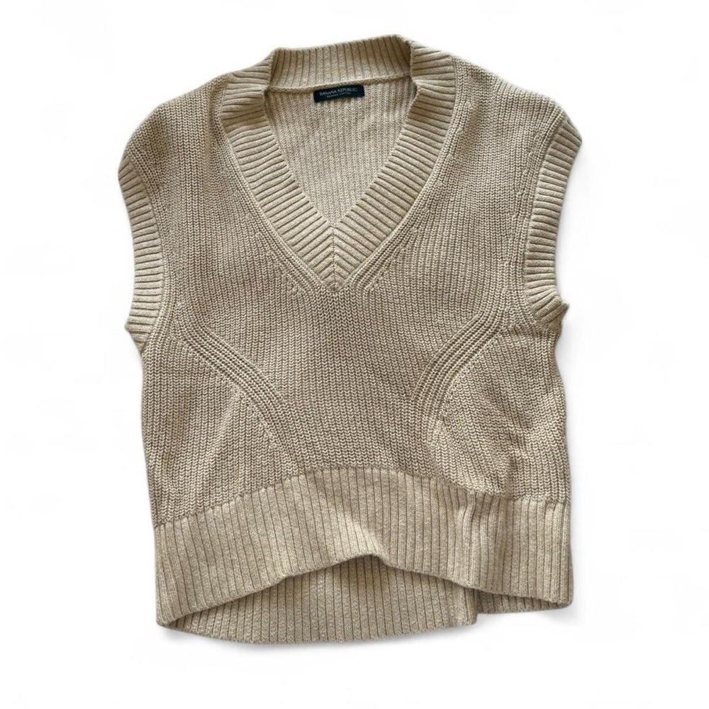 Women's Beige Sweater Vest Banana Republic XS